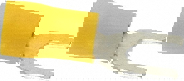 Standard Fork Terminal: Yellow, Vinyl, Partially Insulated, #10 Stud, Crimp